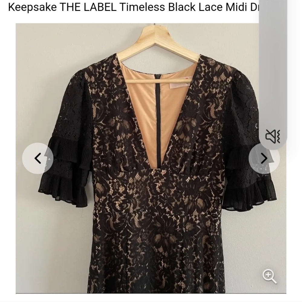 NWT Keepsake the Brand  Black Lace Midi Dress Size Medium - Picture 5 of 6